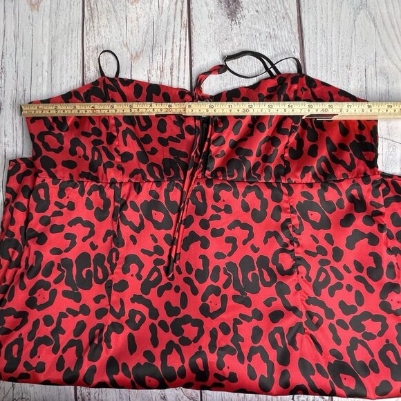 Lulu’s‎ Y2K Slip Dress Size XL Satin Animal Print Red NWT - Picture 12 of 15